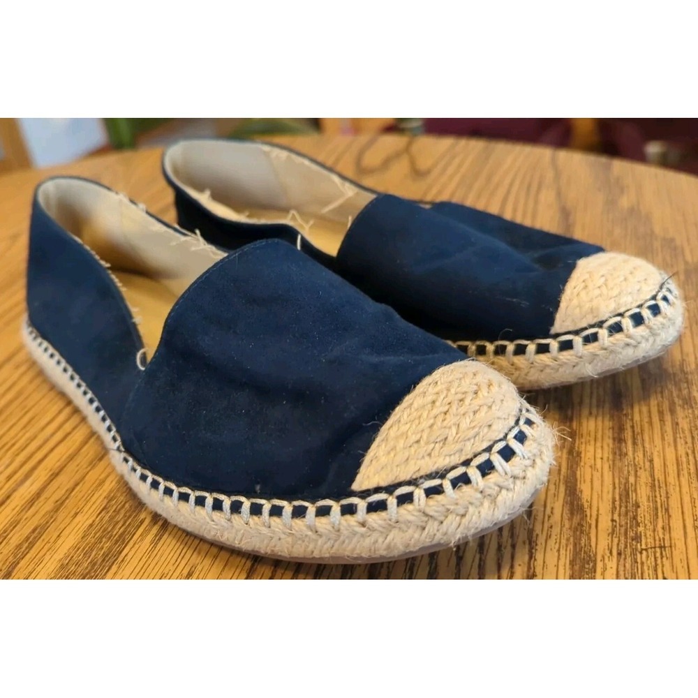 Ellos Women's Espadrille Flat Shoes Size 8.5 M‎ Navy Suede